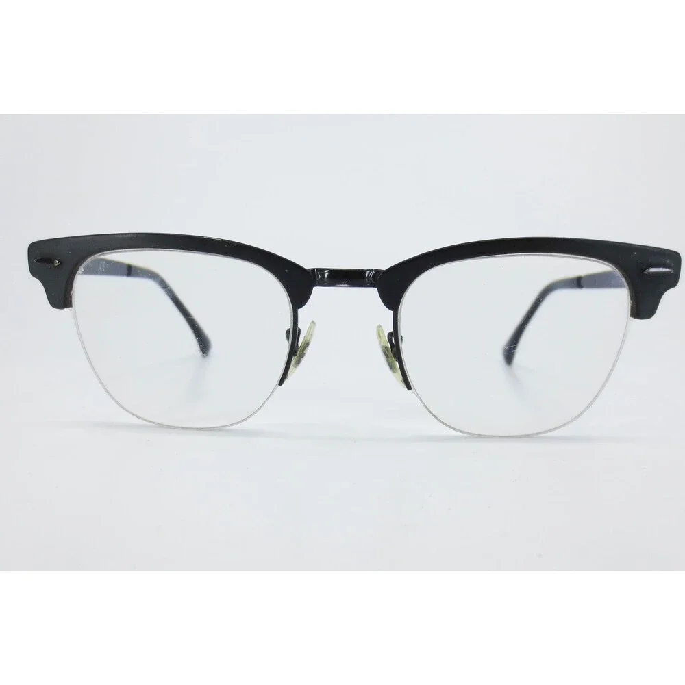 Ray-Ban RB 3716-V-M 2904 Clubmaster Metal Eyeglasses Matte Black 50-22 145 Italy - Picture 1 of 7